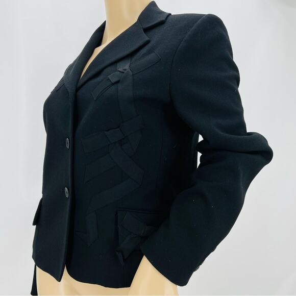 BCBGMaxAzria Black Blazer with Bows and Ribbons - Picture 4 of 9